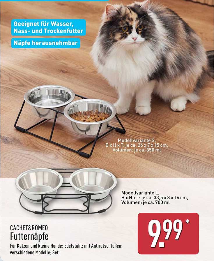 CACHE&T&ROMEO Futternäpfe für Katzen und kleine Hunde