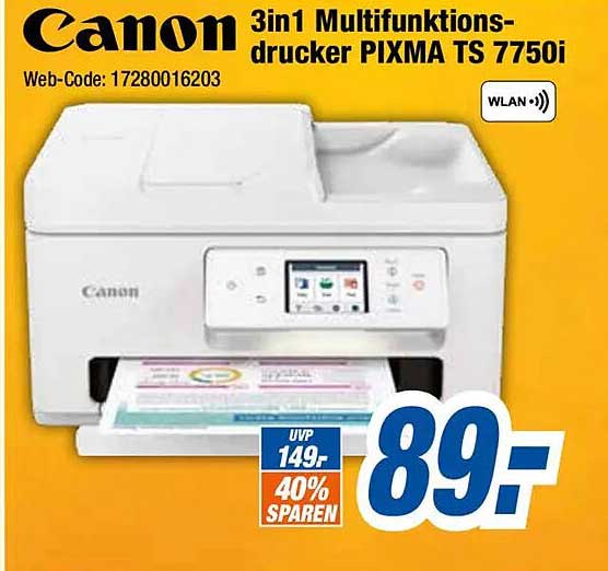 Canon 3in1 Multifunktionsdrucker PIXMA TS 7750i