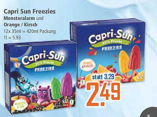 Capri Sun Freezies Monsteralarm und Orange / Kirsch
