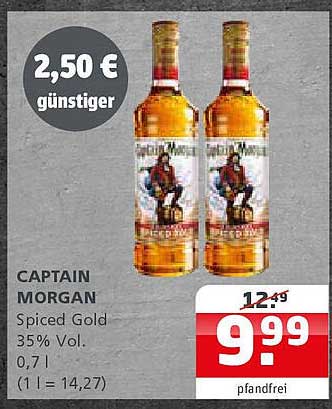 CAPTAIN MORGAN Spiced Gold 35% Vol., 0,7 l