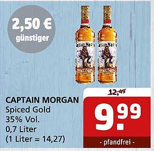 CAPTAIN MORGAN Spiced Gold 35% Vol. 0,7 Liter