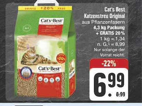 Cat's Best Katzenstreu Original 4,3 kg Packung