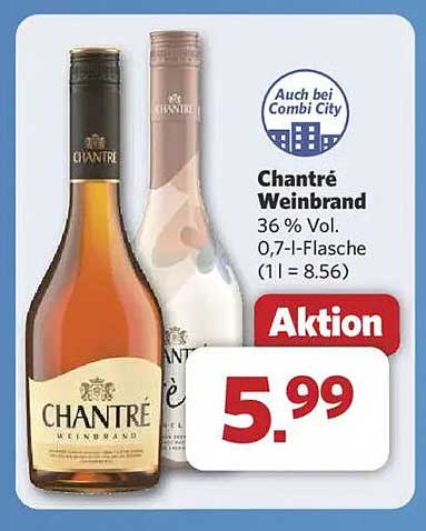 Chantré Weinbrand 36 % Vol. 0,7-l-Flasche