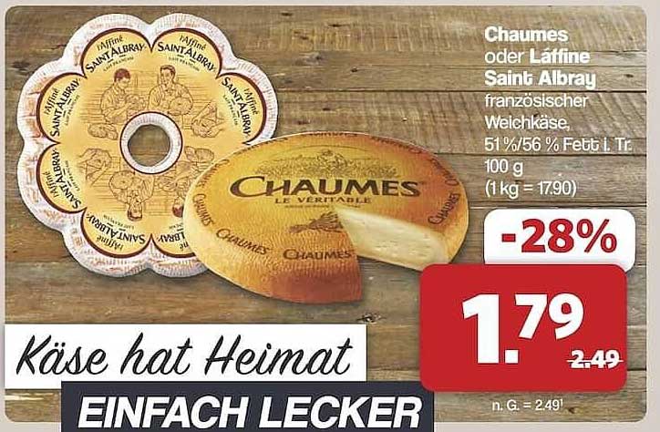 Chaumes oder Lafine Saint Albray französischer Weichkäse