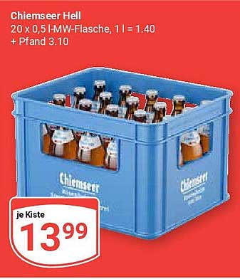 Chiemseer Hell 20 x 0,5 l MW-Flasche