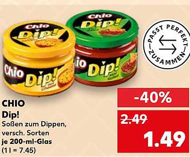 CHIO Dip! Soßen zum Dippen, verschiedene Sorten 200-ml-Glas