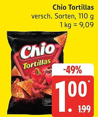 Chio Tortillas, verschiedene Sorten, 110 g