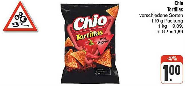 Chio Tortillas, verschiedene Sorten, 110 g Packung