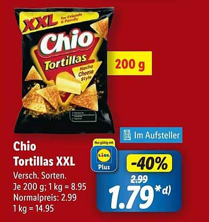 Chio Tortillas XXL Nacho Cheese Style 200 g