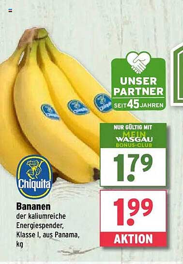 Chiquita Bananen - der kaliumreiche Energiespender, Klasse I, aus Panama