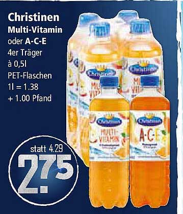 Christinen Multi-Vitamin oder A-C-E 4er Träger à 0,5l