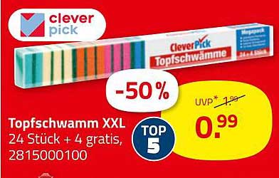 Clever Pick Topfschwamm XXL – 24 Stück + 4 gratis