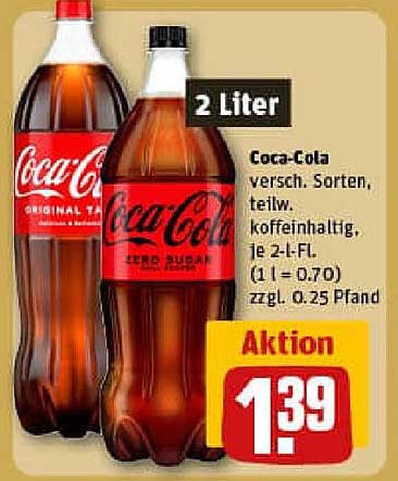 Coca-Cola 2 Liter Flasche - Aktion!