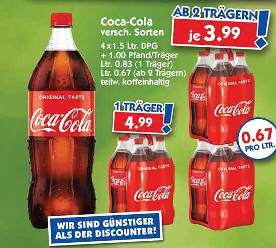 Coca-Cola 4 x 1,5 Liter – Verschiedene Sorten