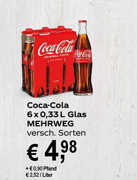 Coca-Cola 6 x 0,33 L Glas MEHRWEG