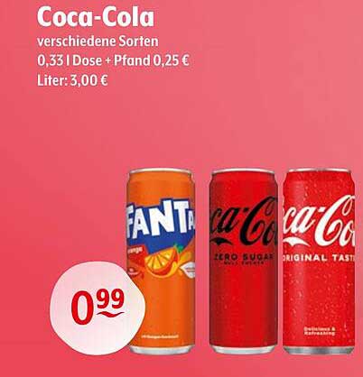 Coca-Cola verschiedene Sorten 0,33 l Dose