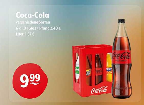 Coca-Cola verschiedene Sorten 6 x 1,0 l