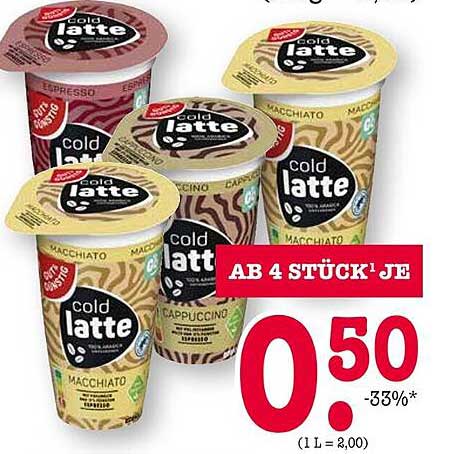 Cold Latte - Ab 4 Stück je 0,50 €