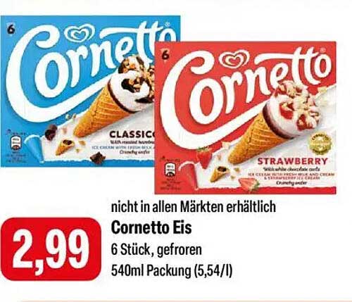 Cornetto Eis 6 Stück, gefroren - Jetzt zugreifen!