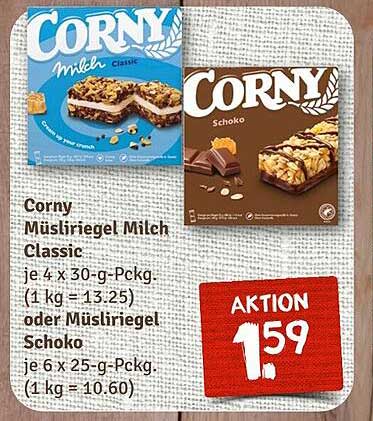 Corny Müsliriegel Milch Classic und Schoko - Für jeden Geschmack etwas dabei!