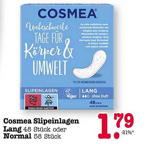 Cosmea Slipeinlagen Lang 48 Stück oder Normal 58 Stück