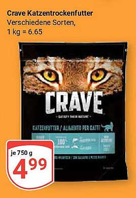 Crave Katzentrockenfutter, verschiedene Sorten