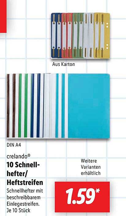 crelando® 10 Schnellhefter/Heftstreifen