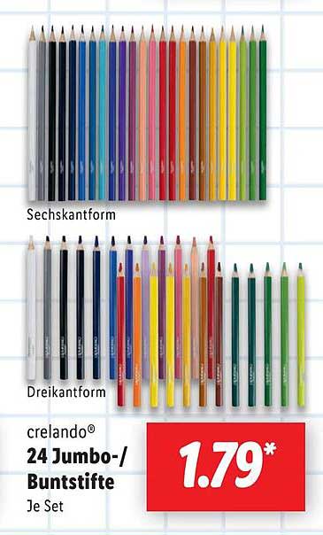 crelando® 24 Jumbo-/Buntstifte Je Set