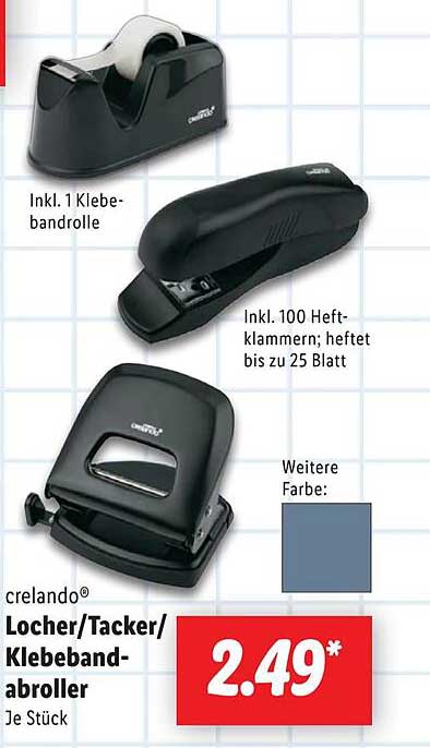 crelando® Locher/Tacker/Klebebandabroller