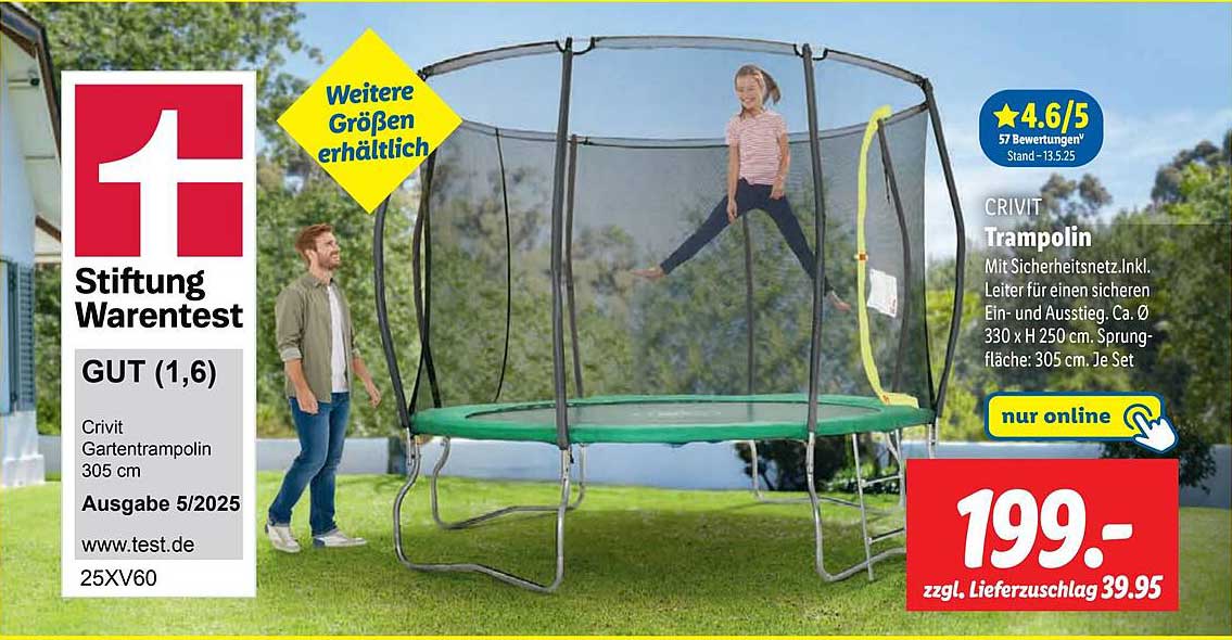 CRIVIT Gartentrampolin 305 cm