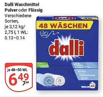 Dalli Waschmittel Pulver oder Flüssig - 48 Wäschen