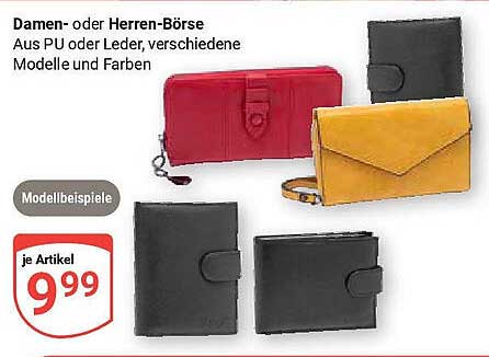 Damen- oder Herren-Börse aus PU oder Leder, verschiedene Modelle und Farben