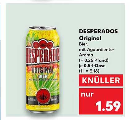DESPERADOS Original Bier mit Aguardiente-Aroma