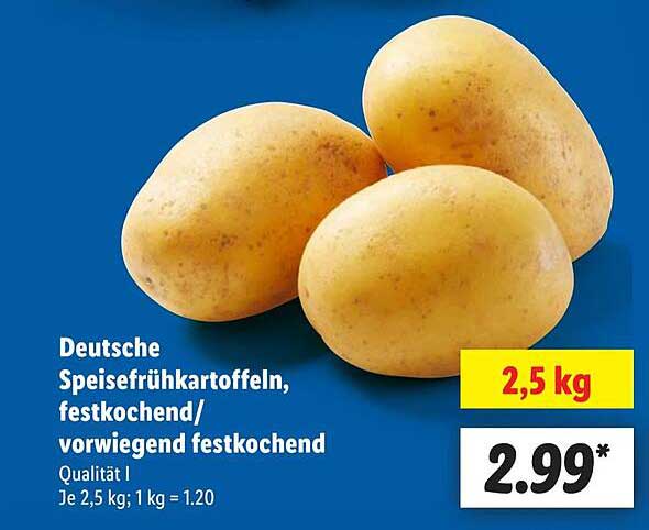 Deutsche Speise Frühkartoffeln, festkochend/vorwiegend festkochend 2,5 kg