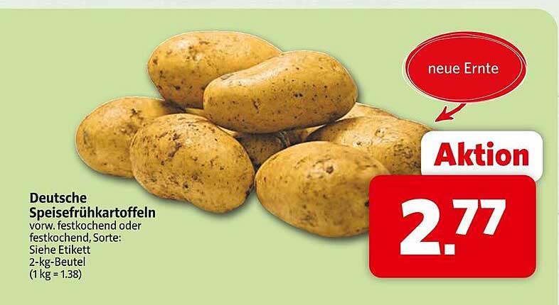 Deutsche Speisefrühkartoffeln 2-kg-Beutel