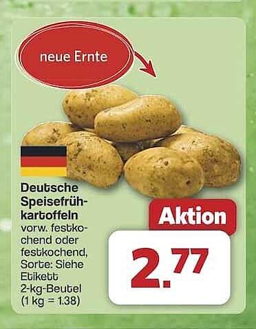 Deutsche Speisefrühkartoffeln - neueste Ernte