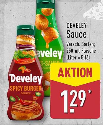 DEVELEY Sauce – Verschiedene Sorten; 250-ml-Flasche (Liter = 5.16)