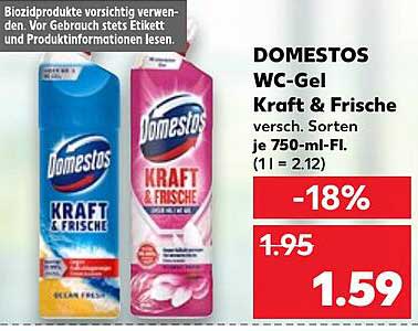 DOMESTOS WC-Gel Kraft & Frische - 750 ml