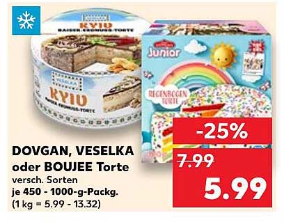DOVGAN, VESELKA oder BOUJEE Torte - jetzt sparen!