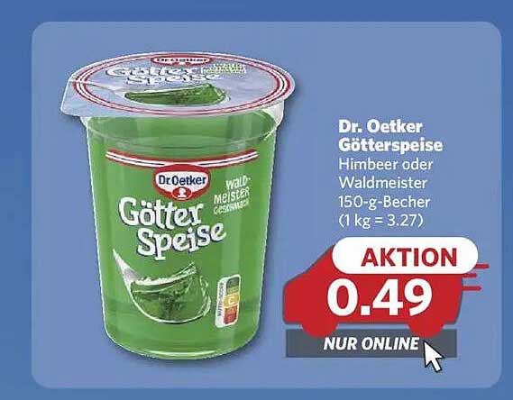 Dr. Oetker Götterspeise Himbeer oder Waldmeister 150-g-Becher
