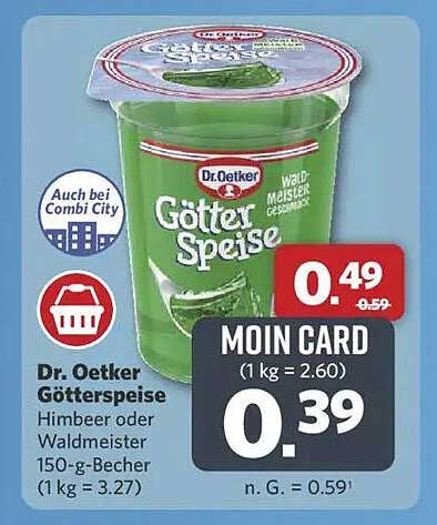 Dr. Oetker Götterspeise Himbeer oder Waldmeister 150-g-Becher