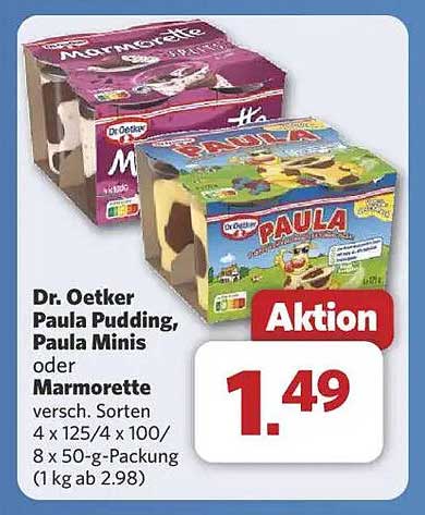 Dr. Oetker Paula Pudding, Paula Minis oder Marmorette