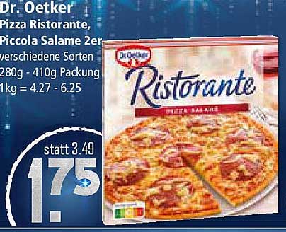 Dr. Oetker Pizza Ristorante, Piccola Salame 2er Packung 280g - 410g