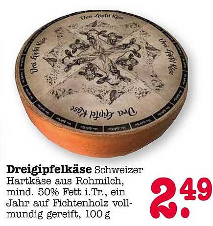 Dreigipfelkäse – Schweizer Hartkäse aus Rohmilch