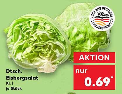 Dtsch. Eisbergsalat Kl. I je Stück
