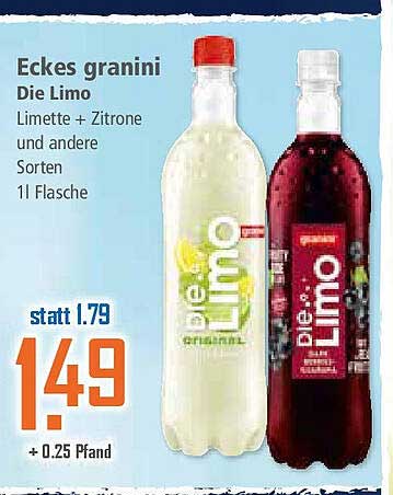 Eckes granini Die Limo - Limette + Zitrone und andere Sorten 1l Flasche