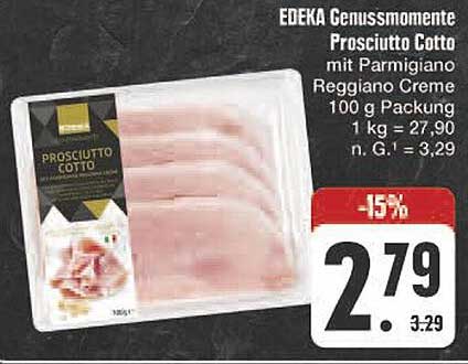 EDEKA Genussmomente Prosciutto Cotto mit Parmigiano Reggiano Creme