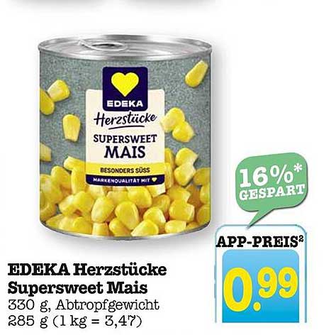 EDEKA Herzstücke Supersweet Mais 330 g