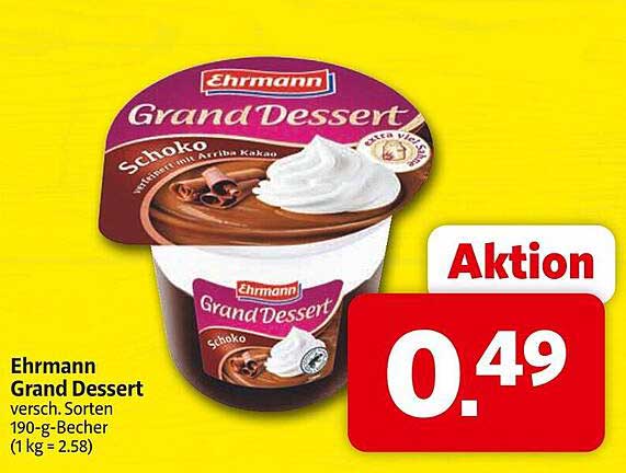 Ehrmann Grand Dessert Schoko 190-g-Becher