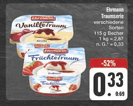 Ehrmann Traumsorte – Frische Genussmomente in verschiedenen Sorten